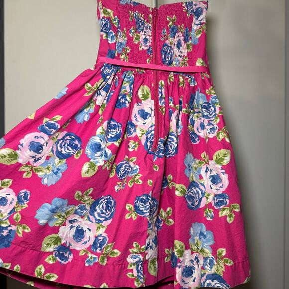 Forever 21 Pink Floral Strapless Fit & Flare Mini Dress - Picture 4 of 11